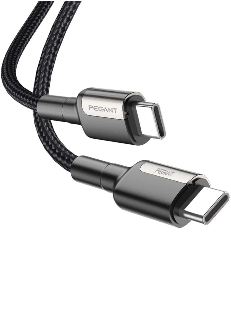 PEGANT 1M USB-C to USB-C Cable, 65W Fast Charging, Nylon Braided with Power Delivery  - Image 1