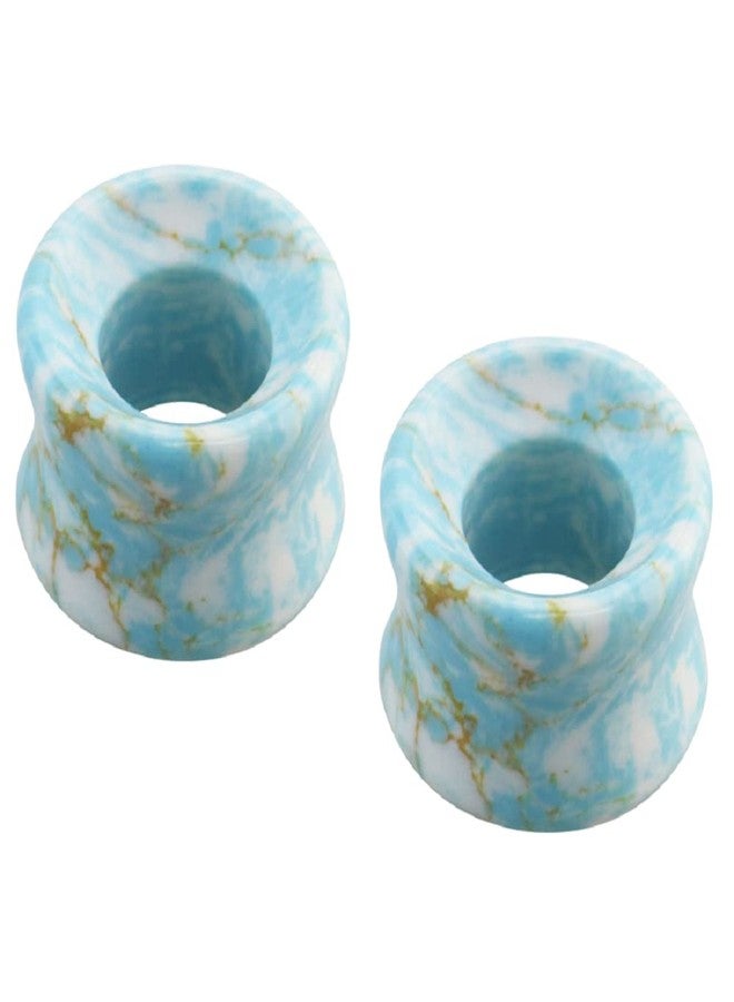 Pierced Owl Natural Turquoise Stone Double Flared Tunnel Plugs, Sold as a Pair (10mm (00GA)) - Image 2