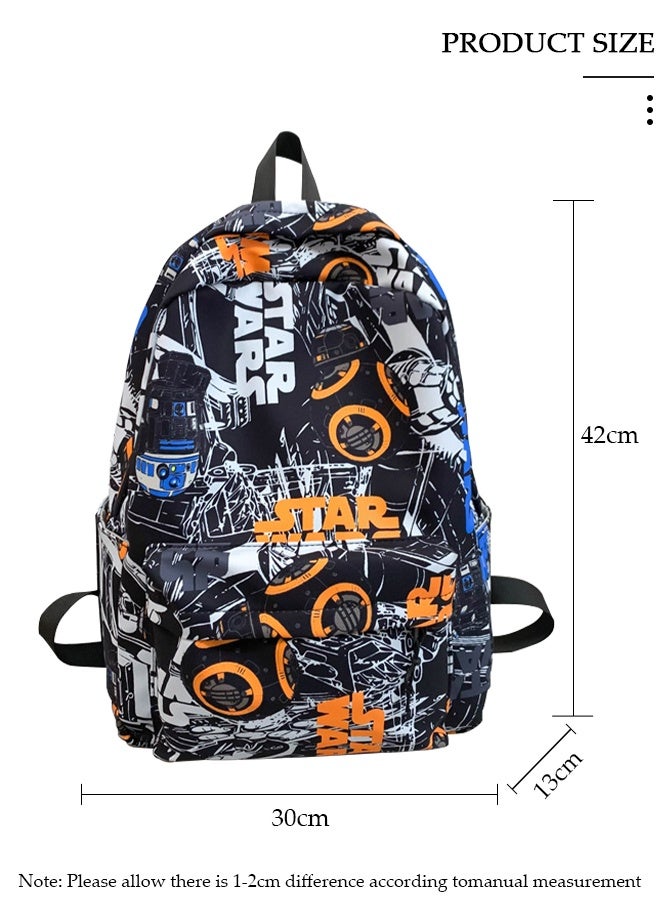 DUNISO School Backpack Large Capacity Multi-pocket Students Backpack School Bag Fashion Graffiti Book Bags Waterproof Wear-resistant Backpacks for Teen Back Pack College Students Laptop Bag for Casual Travel - Image 2