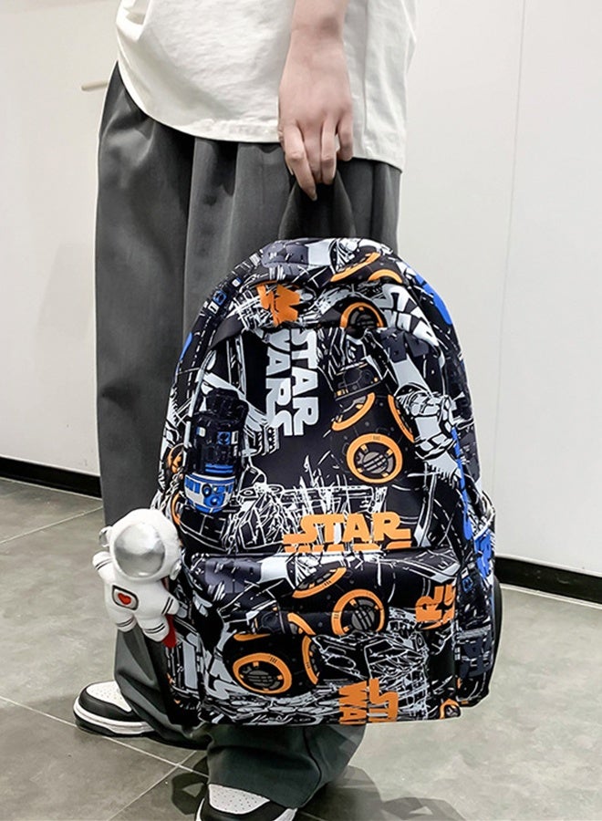 DUNISO School Backpack Large Capacity Multi-pocket Students Backpack School Bag Fashion Graffiti Book Bags Waterproof Wear-resistant Backpacks for Teen Back Pack College Students Laptop Bag for Casual Travel - Image 5