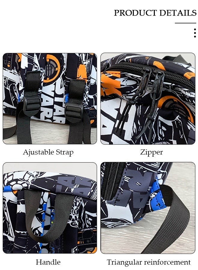 DUNISO School Backpack Large Capacity Multi-pocket Students Backpack School Bag Fashion Graffiti Book Bags Waterproof Wear-resistant Backpacks for Teen Back Pack College Students Laptop Bag for Casual Travel - Image 3