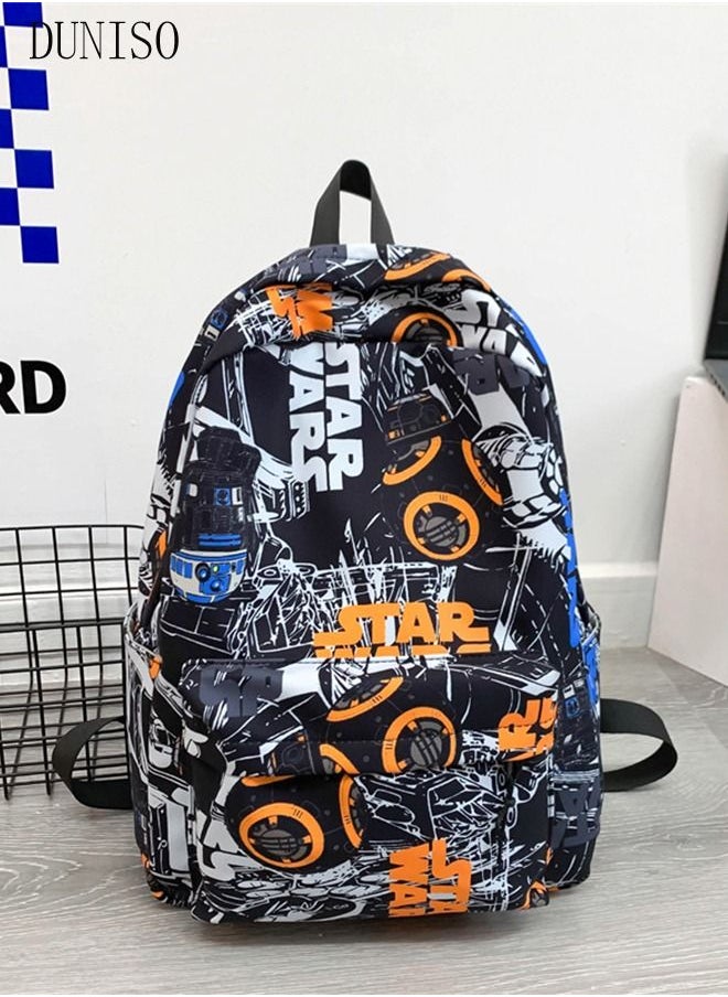 DUNISO - School Backpack Large Capacity Multi-pocket Students Backpack School Bag Fashion Graffiti Book Bags Waterproof Wear-resistant Backpacks for Teen Back Pack College Students Laptop Bag for Casual Travel - Image 1