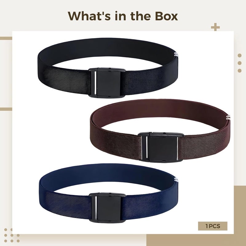 Set Of 3 Adjustable Kids’ Belts, Fabric Waistband With Alloy Buckle, For School & Casual Wear - Image 4