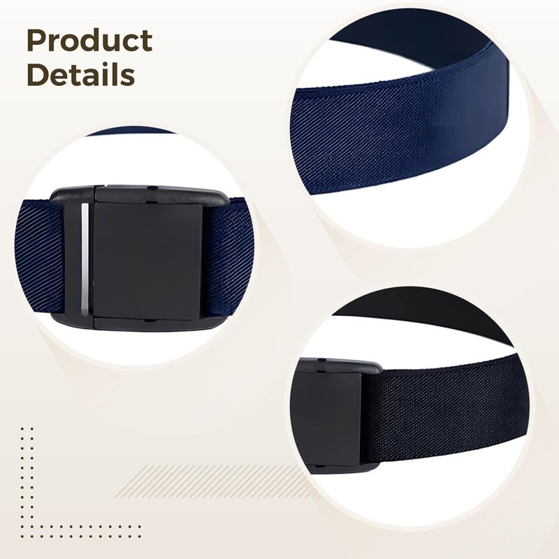 Set Of 3 Adjustable Kids’ Belts, Fabric Waistband With Alloy Buckle, For School & Casual Wear - Image 3