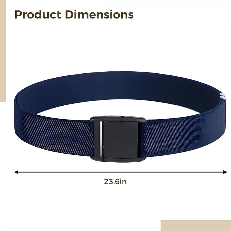 Set Of 3 Adjustable Kids’ Belts, Fabric Waistband With Alloy Buckle, For School & Casual Wear - Image 2