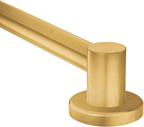 Moen Brushed Gold Bathroom Safety 24Inch Stainless Steel Modern Shower Grab Bar for Handicapped or Elderly YG0424BG