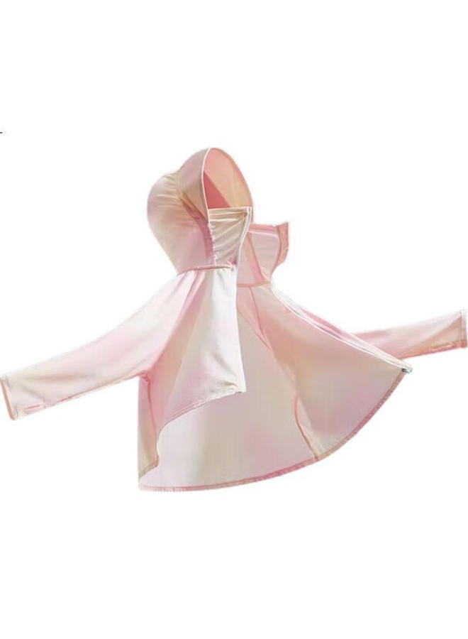 Children'S Sun Protection Clothing, Knitted Breathable Cool-Feeling Sun Protection Jacket, Vanilla White, 120