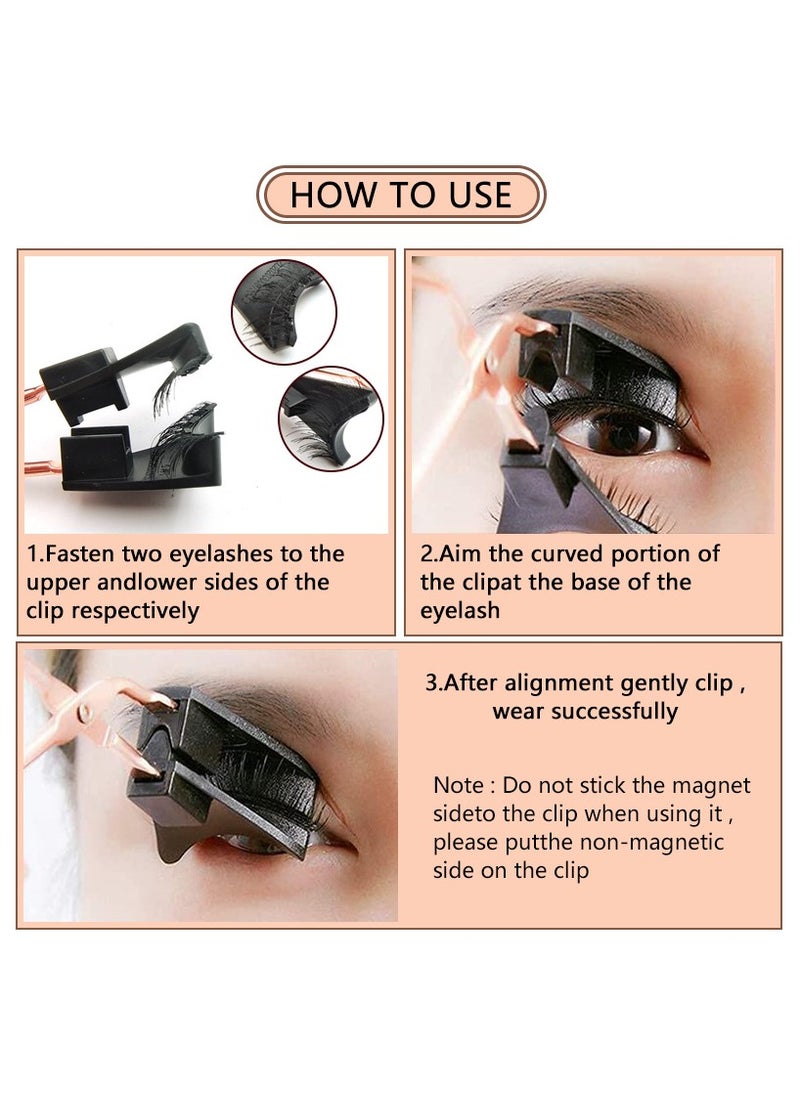 JOSQUEWNN - Magnetic Eyelashes without Eyeliner,Lightweight Magnetic False Eyelashes,Reusable Dual Magnetic lashes with 8 Pair, Looking Natural No Glue 3D False Eyelashes Kit with Applicator,  Easy to Wear(Black) - Image 1