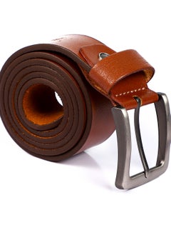 Andora Square Silver Buckled Leather Belt - Havana  - Image 1