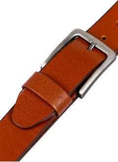Andora Square Silver Buckled Leather Belt - Havana  - Image 2