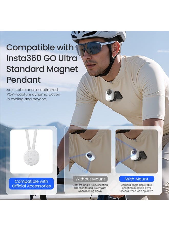 aMagisn حامل مغناطيسي لكاميرا Insta360 GO Ultra، قابل للتعديل 180 درجة، قاعدة مغناطيس قوية، دعم تصوير بدون استخدام اليدين - Image 3