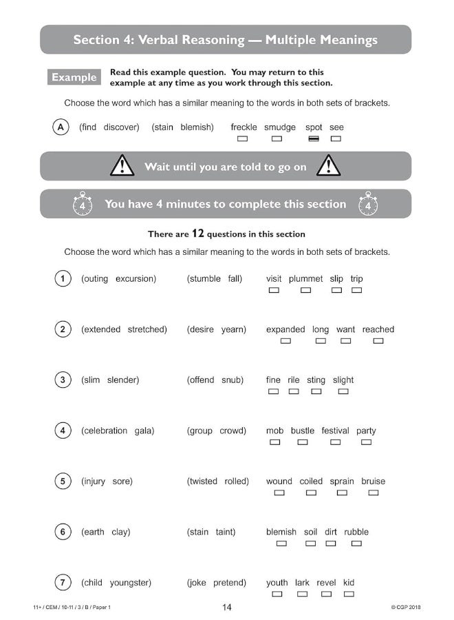 11+ CEM Practice Papers: Ages 10-11 - Pack 3 (with Parents' Guide & Online Edition) - Image 4
