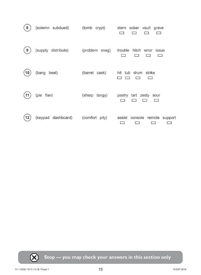 11+ CEM Practice Papers: Ages 10-11 - Pack 3 (with Parents' Guide & Online Edition) - Image 5