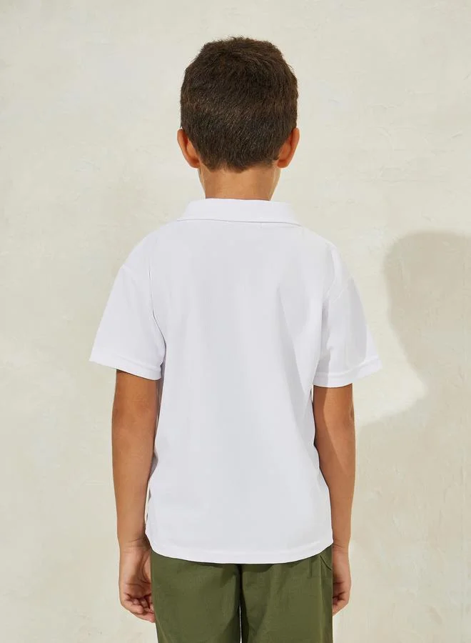 Styli Dinosaur Print Polo T-Shirt