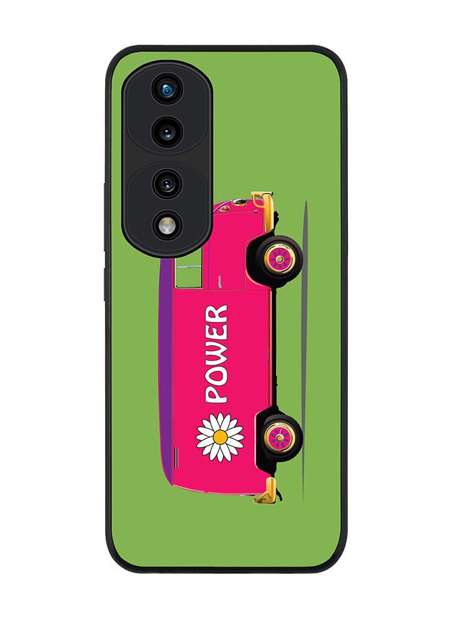 Stylizedd Rugged Black edge case for Honor 70 Pro Slim fit Soft Case Flexible Rubber Edges Anti Drop TPU Gel Thin Cover - Flower Power - Image 1