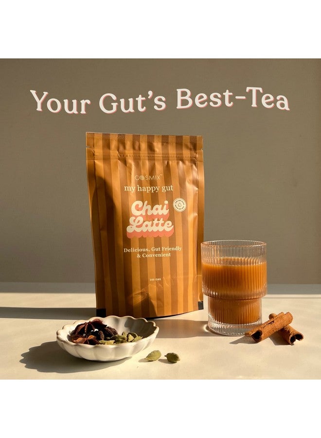 Cosmix كوزميكس شاي لاتيه سعيد للأمعاء | لتحسين الهضم وصحة الأمعاء العامة | بدون سكر مكرر، بدون مواد حافظة | نباتي | فقط أضف الماء واستمتع | 2x200 جرام - يصنع حتى 40 كوب لكل منهما - Image 3