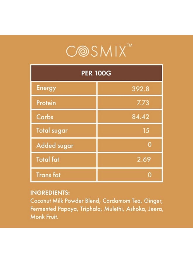 Cosmix كوزميكس شاي لاتيه سعيد للأمعاء | لتحسين الهضم وصحة الأمعاء العامة | بدون سكر مكرر، بدون مواد حافظة | نباتي | فقط أضف الماء واستمتع | 2x200 جرام - يصنع حتى 40 كوب لكل منهما - Image 5