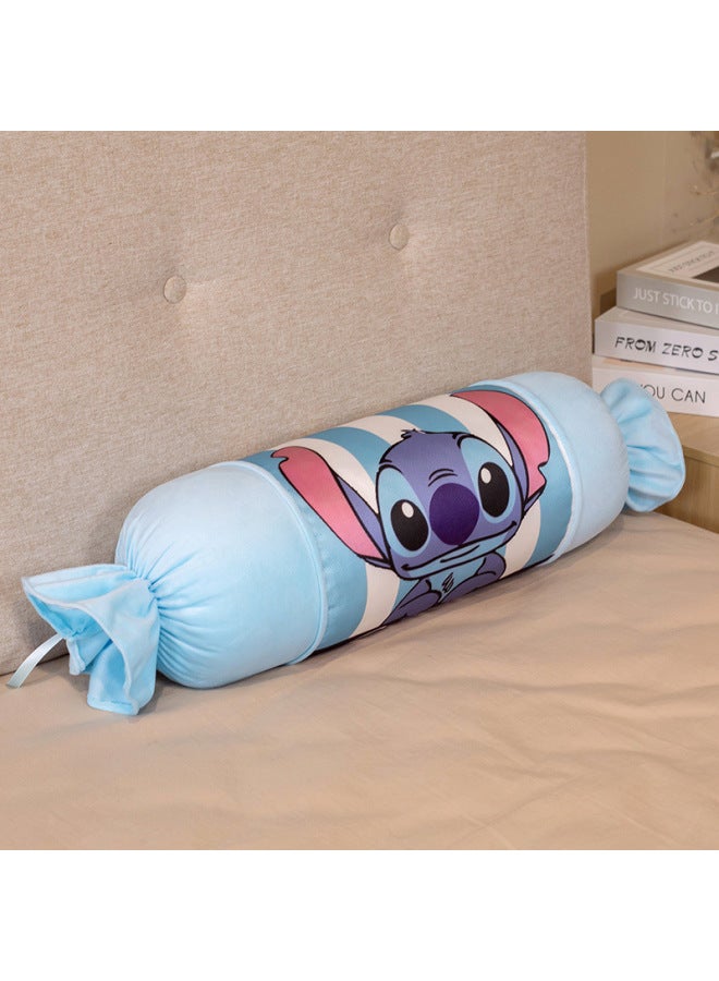Cartoon Summer Cool Ice Silk Candy Cylindrical Pillow Sleeping Side Sleeping Clip Leg Long Pillow Children's Day Removable And Washable-Specifications:68CM 0.58-Color:Blue Tsai - Image 1