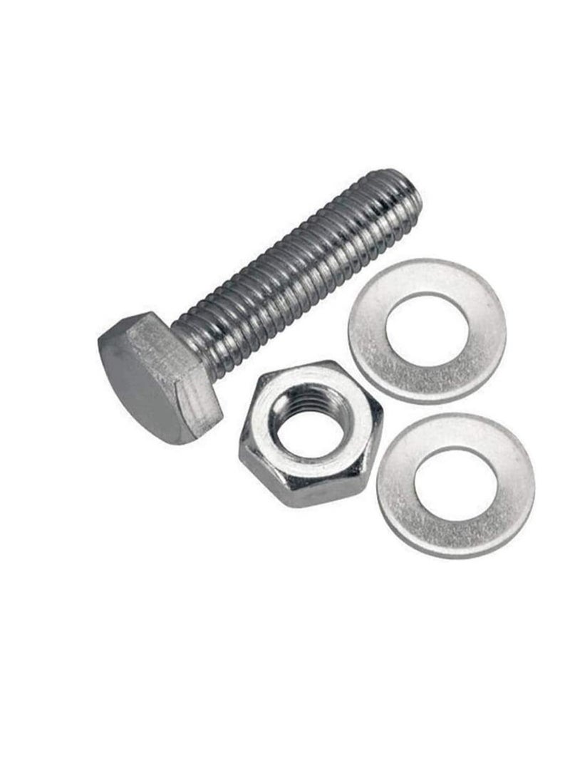 Generic 12 pcs Hex Head Screw Bolts Nuts & Washers Fully Thread GI Plain Finish Bolt Set. (6, 40MM)  - Image 1