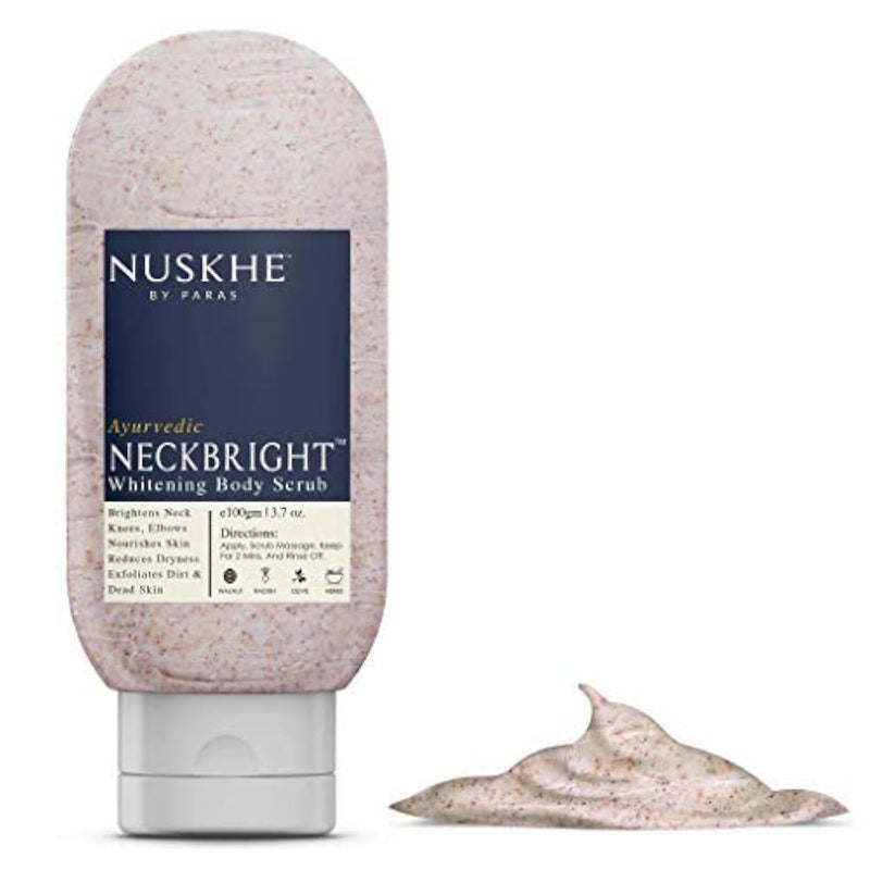 Nuskhe By Paras Nuskhe by Paras Neck Bright Body Scrub Dead Skin Remover With Vitamin C  Radish For Women  Men 100 gm  Tan Removal  Walnut  Shea Butter  Aloe Vera - Image 1