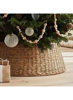 Kordes Kordes Farmhouse Christmas Tree Collar - Rustic Holiday Decoration - Natural Woven - Base Cover for Christmas Tree - Tree Skirt - Tree Ring  - Image 2