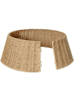 Kordes Kordes Farmhouse Christmas Tree Collar - Rustic Holiday Decoration - Natural Woven - Base Cover for Christmas Tree - Tree Skirt - Tree Ring  - Image 4