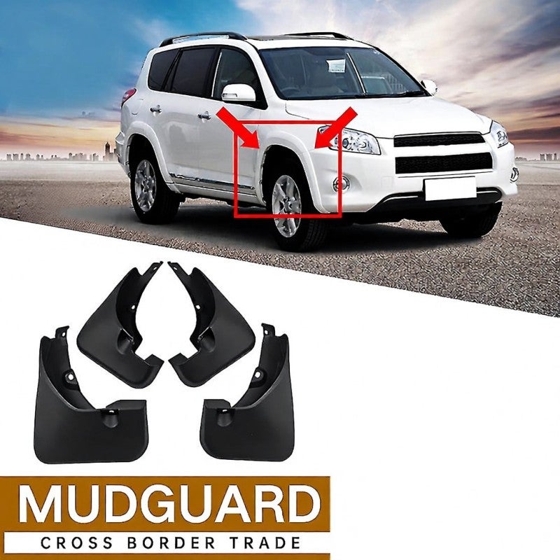 Mud Guards: 4 Pcs Black Plastic Fit For Toyota Rav4 2.4L 2006-2012 - Easy Installation With Accessories, High Quality Durable Material, Invisible Protection For Vehicle Exterior Debris Blocking - Image 5