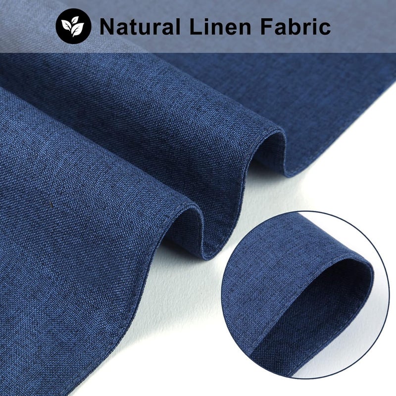 LANDVIEW Temp fluctuation resistant crafted quality Cloth Placemats Set of 6, Cotton Linen Blend Machine Washable Durable Linen Table Mats, Heat Resistant Placemats Wrinkle Free Place Mats for Dining Table, Easy to Clean (Navy Blue, 6) Fine detail - Image 3