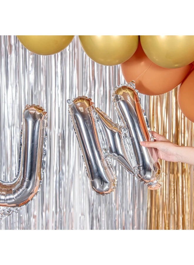 حديقة الألعاب بالون الحرف N الفضي العملاق  من الفويل والهيليوم بالون مايلار مفرد كبير مستلزمات زينة حفلة عيد ميلاد وحفل استقبال المولود - Image 2