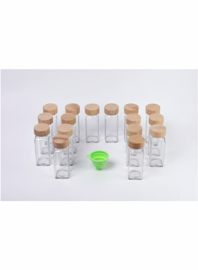 CASA HOME CasaHome 12-Piece Glass Spice Jar Set Bamboo Lids Labels Funnel Premium Kitchen Organizer Egypt - Image 2