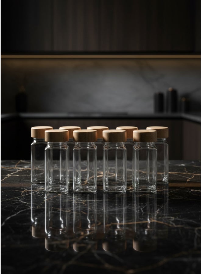 CASA HOME CasaHome 12-Piece Glass Spice Jar Set Bamboo Lids Labels Funnel Premium Kitchen Organizer Egypt - Image 1