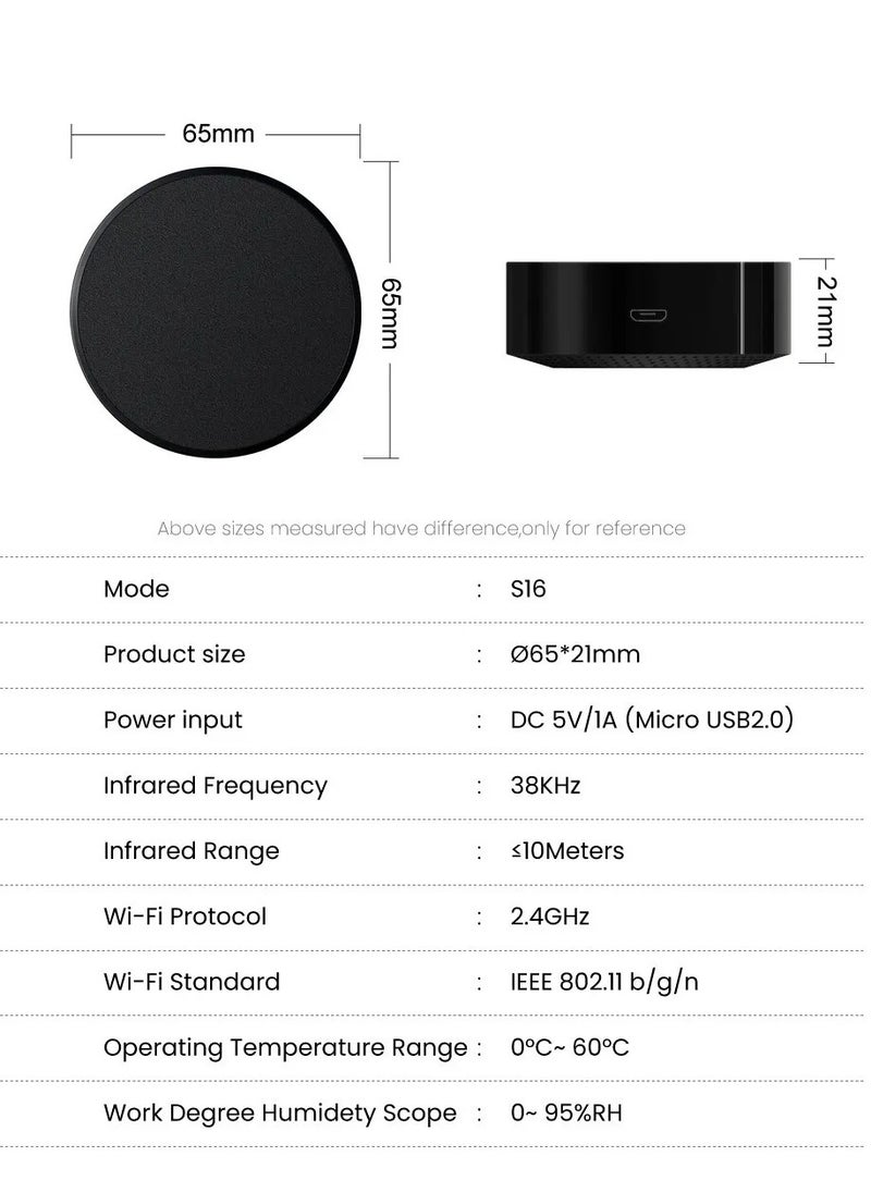 Intelligent IR Remote Control, Voice Control App Remote Control With DIY Learning Function, Infrared Universal Remote Controller For Air Condition Fan TV Compatible With Alexa, Google Home