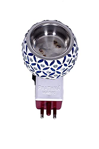 Revwd Kapoor Dani Electrical Camphor Diffuser Glass with On/Off Switch to Toggle Between Burner and Lamp (Blue Leaf) - Image 4