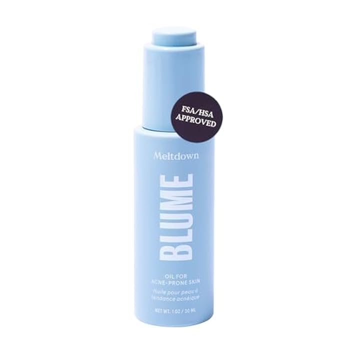 Blume Meltdown - Blue Tansy Face Oil - Acne Treatment + Pore Minimizer - Skin-Smoothing Face Serum with Black Cumin Seed & Rosehip Oil - Helps Calm Redness and Improve Texture (1 Fl oz) - Image 1