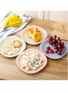 Y&D Set of 4 Bread Butter Wheat Straw Plates Dishwasher Microwave Safe Lightweight Durable Tableware for Party Children Toddler 19cm  - Image 4