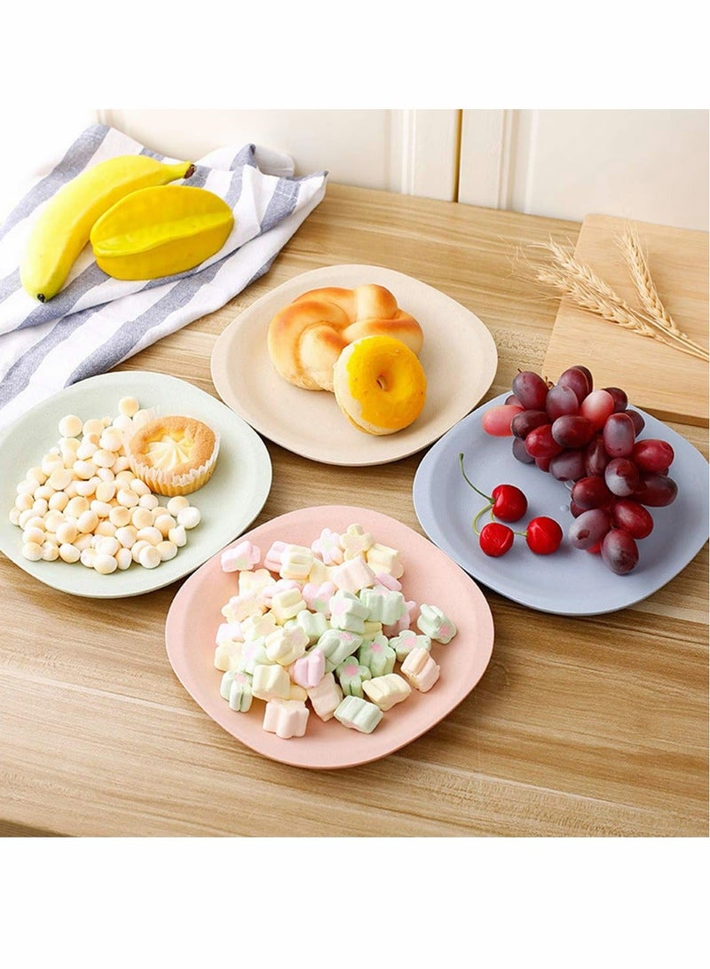 واي آند دي Set of 4 Bread Butter Wheat Straw Plates Dishwasher Microwave Safe Lightweight Durable Tableware for Party Children Toddler 19cm - Image 4