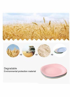 Y&D Set of 4 Bread Butter Wheat Straw Plates Dishwasher Microwave Safe Lightweight Durable Tableware for Party Children Toddler 19cm  - Image 2