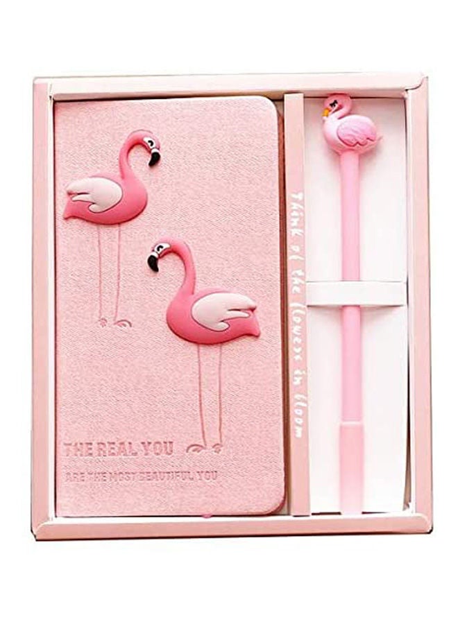 NIBEMINENT Pink Girl Heart Notebook Lovers Flamingo Notepad pink - Image 1