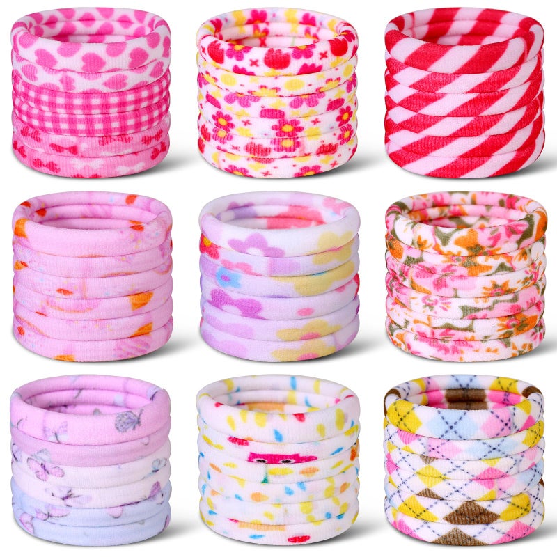 anezus 54Pcs Hair Ties for Girls and Women Nylon Hair Elastics Hair Bands Ponytail Holders Soft Hair Ties No Damage for Girls Thick Straight Curly Hair Multicolored Multicolored B - Image 3