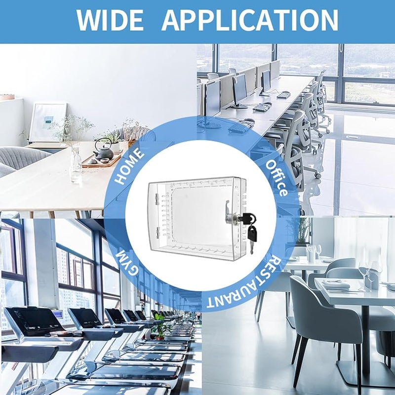 Thermostat Lock Box Wall Mount Cover With Key And Screws For Shared Space Safety - Image 3