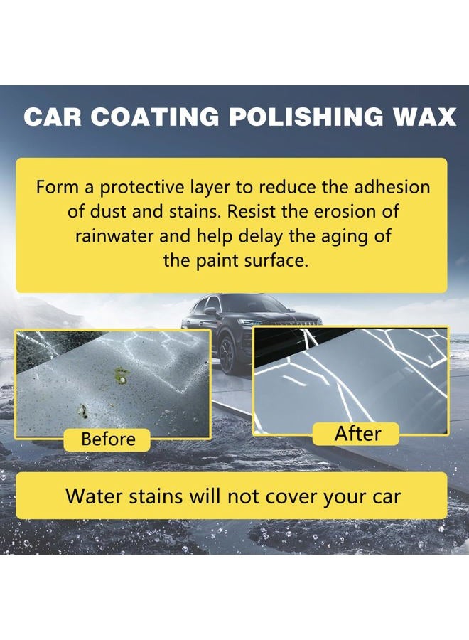 EOIRULA 2PCS Titanium Ceramic Wax Cream, Strong Protection Car Coating Polishing Wax, Auto Car Scratch Repair Remover Paste, Polish Vehicle Paint Care, Lasting Protection Mild Formula Polish With Sponge - Image 3