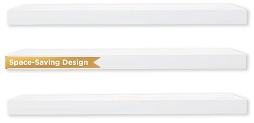 Kiera Grace Stockholm Maine Floating Wall Shelves - White, 12", 16", 24", Set of 3 - Image 1