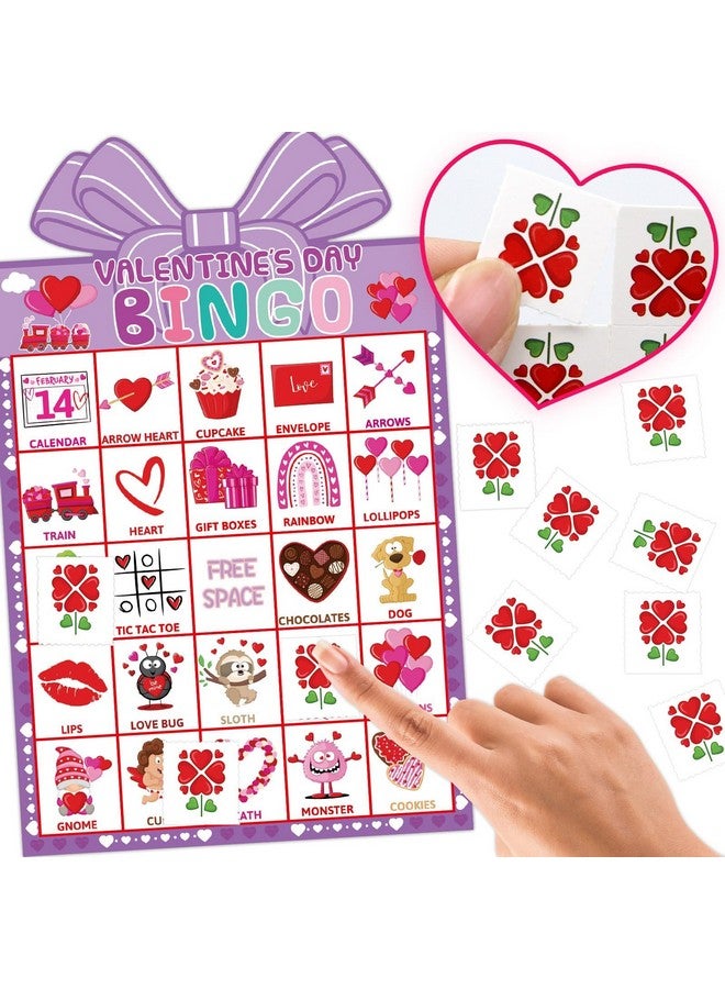 Fancy Land Valentines Day Bingo Game for Kids 24 Players Die-Cut Valentine’s Day Classroom Party Activities Game - Image 4