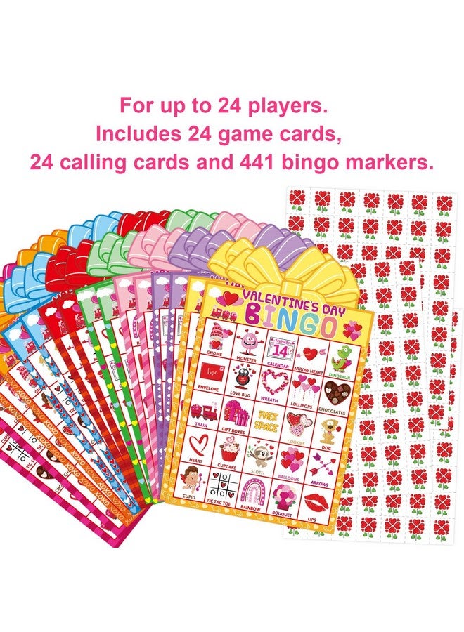 Fancy Land Valentines Day Bingo Game for Kids 24 Players Die-Cut Valentine’s Day Classroom Party Activities Game - Image 3