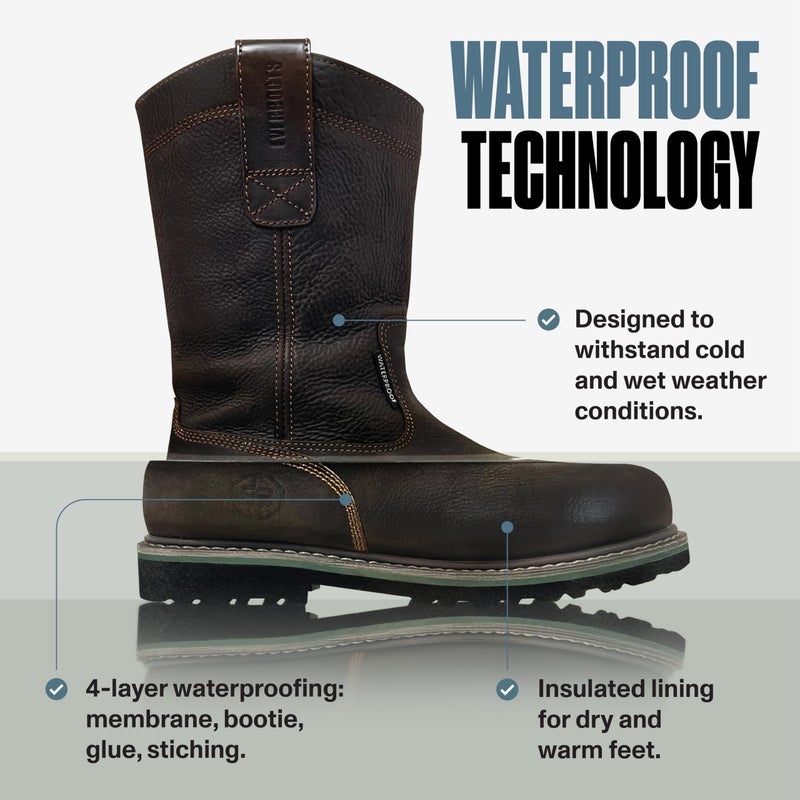 EVER BOOTS Wellington Waterproof Steel Toe Boots Size 10.5 - Image 3