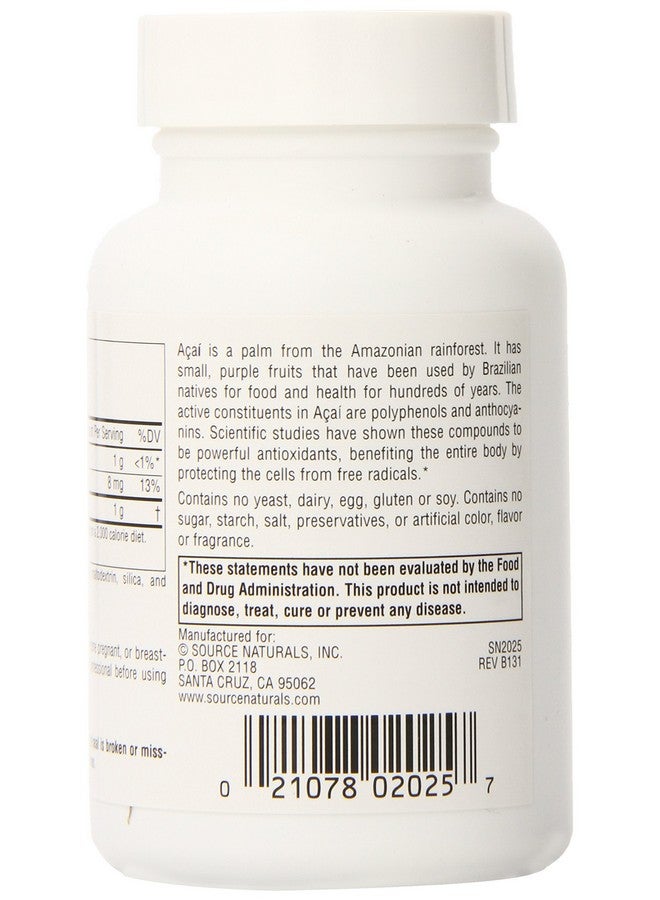 Source Naturals مستخلص أكاي من سورس ناتشورالز 500 ملغ كبسولة، 60 عدّ - Image 3