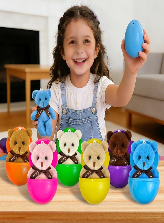 Abakuku 12 Pcs Prefilled Easter Eggs Plush Toy,3.15in Bright Colorful Eggs Prefilled with Variety Plush Toy Easter Basket Stuffers Party Favors Gift Bags - Image 3