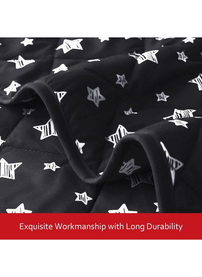 Moonsea Toddler Comforter Down Alternative Lightweight Crib Comforter Quilted Kids Blanket With Black Star Print Ultra Soft And Comfortable Baby Comforter Toddler Quilt 39X47 Inches  - Image 4