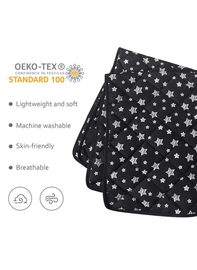 Moonsea Toddler Comforter Down Alternative Lightweight Crib Comforter Quilted Kids Blanket With Black Star Print Ultra Soft And Comfortable Baby Comforter Toddler Quilt 39X47 Inches  - Image 3