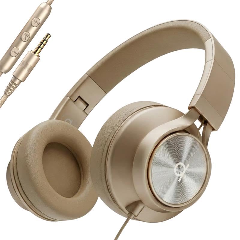 ARTIX CL750 Wired Headphones with Mic & Volume Control â€” Noise Isolating On-Ear Headphones for Computer and Laptop Wired, Plug in Corded Headphone with Wire (Foldable, Aux Jack 3.5mm) - Image 1